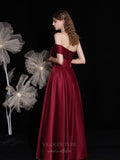 Prom Dress 2025 Burgundy Strapless Satin Prom Dress 20723-unique elegant Prom Dresses-Burgundy-US2-vigocouture