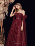 Prom Dress 2025 Burgundy Strapless Sparkly Tulle Prom Dress 20724-unique elegant Prom Dresses-Burgundy-US2-vigocouture