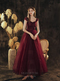 Prom Dress 2025 Burgundy Tulle Prom Dress 20715-unique elegant Prom Dresses-Burgundy-US2-vigocouture