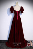 Prom Dress 2025 Burgundy Velvet Formal Dress A-Line Sweetheart Neck Prom Dresses 21648-unique elegant Prom Dresses-Burgundy-US2-vigocouture