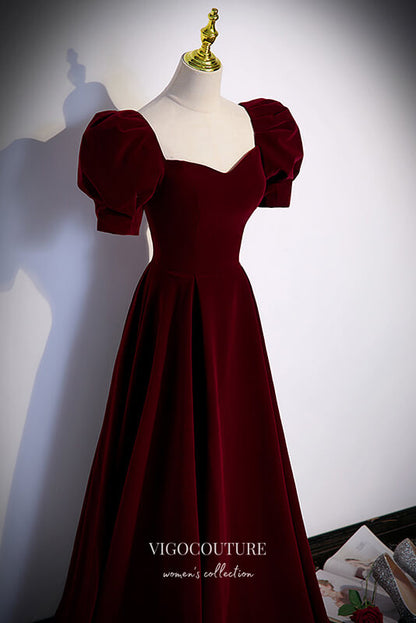 Burgundy Velvet Formal Dress A-Line Sweetheart Neck Prom Dresses 21648 Custom Colors / US10 Burgundy Velvet Formal Dress A-Line Sweetheart Neck Prom Dresses 21648 Custom Colors / US10