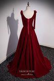 Prom Dress 2025 Burgundy Velvet Formal Dress A-Line Wide Strap Prom Dresses 21662-unique elegant Prom Dresses-Burgundy-US2-vigocouture