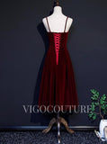 Prom Dress 2025 Burgundy Velvet Prom Dress 2022 Spaghetti Strap Homecoming Dress-unique elegant Prom Dresses-Burgundy-US2-vigocouture