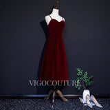 Prom Dress 2025 Burgundy Velvet Prom Dress 2022 Spaghetti Strap Homecoming Dress-unique elegant Prom Dresses-Burgundy-US2-vigocouture