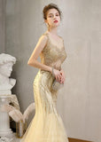 Prom Dress 2025 Champagne Beaded Prom Dress 20264-unique elegant Prom Dresses-Champagne-US2-vigocouture