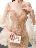 Prom Dress 2025 Champagne Beaded Prom Dresses Mermaid Formal Dresses 21505-unique elegant Prom Dresses-Champagne-US2-vigocouture