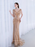 Prom Dress 2025 Champagne Beaded String Prom Dresses Mermaid Formal Dresses 21512-unique elegant Prom Dresses-Champagne-US2-vigocouture