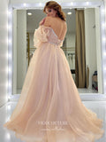 Prom Dress 2025 Champagne Bell Sleeve Prom Dresses A-Line Formal Dresses 21576-unique elegant Prom Dresses-Champagne-US2-vigocouture