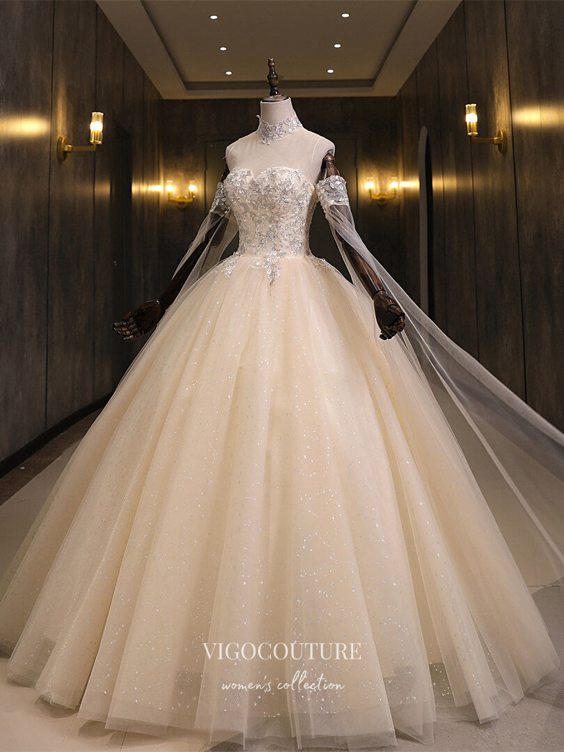 Champagne Lace Applique Quinceanera Dresses Extra Long Sleeve Sweet 16 Dresses 21426 Champagne / 16W Champagne Lace Applique Quinceanera Dresses Extra Long Sleeve Sweet 16 Dresses 21426 Champagne / 16W