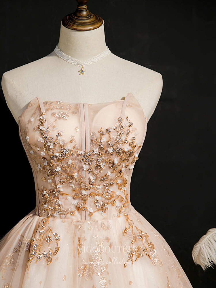 Champagne Sparkly Beaded Homecoming Dresses Strapless Dama Dresses hc109 Custom Colors / 16W Champagne Sparkly Beaded Homecoming Dresses Strapless Dama Dresses hc109 Custom Colors / 16W