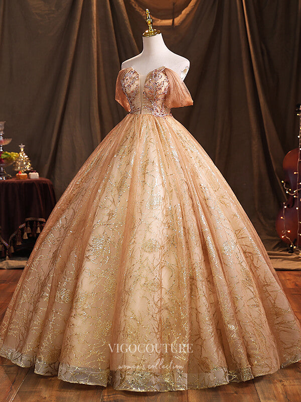 Champagne Sparkly Tulle Quinceanera Dresses Sequin Princess Dresses 21378 Custom Colors / 24W Champagne Sparkly Tulle Quinceanera Dresses Sequin Princess Dresses 21378 Custom Colors / 24W