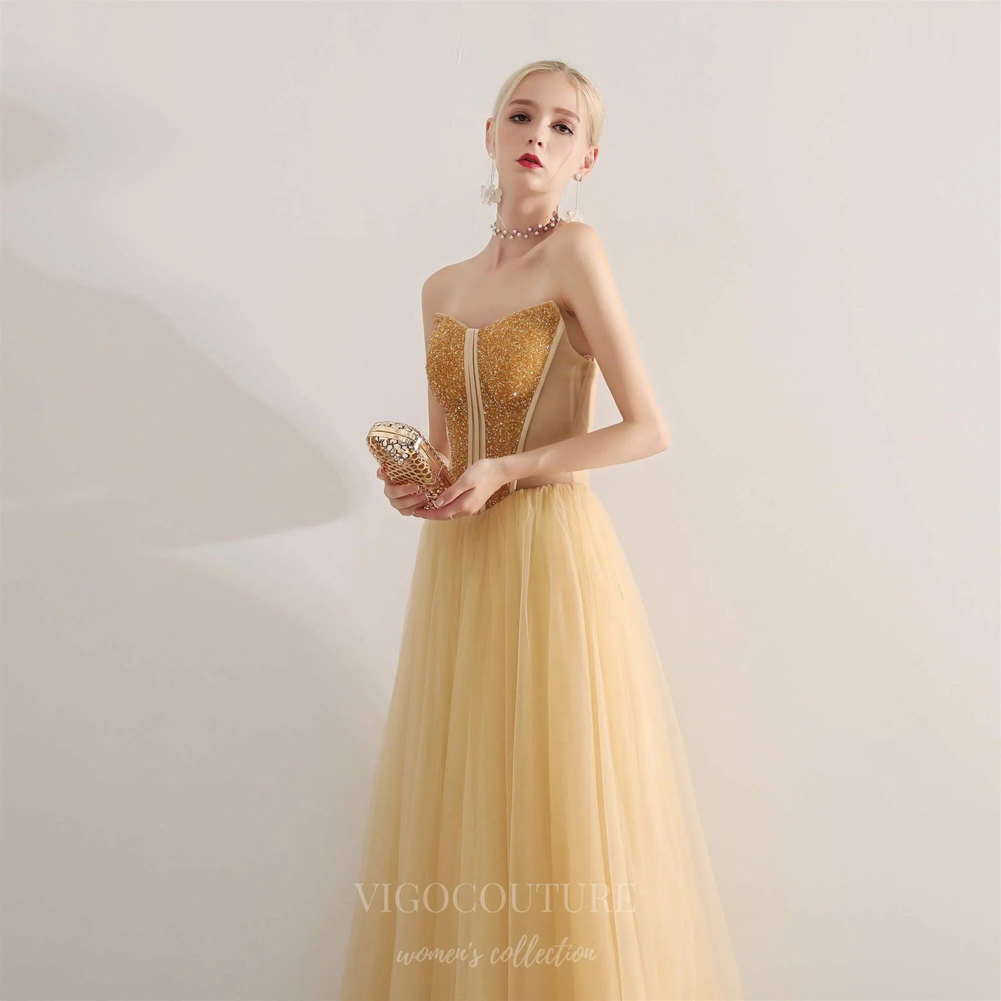 Prom Dress 2025 Champagne Strapless Prom Dress 20700-unique elegant Prom Dresses-Champagne-US2-vigocouture