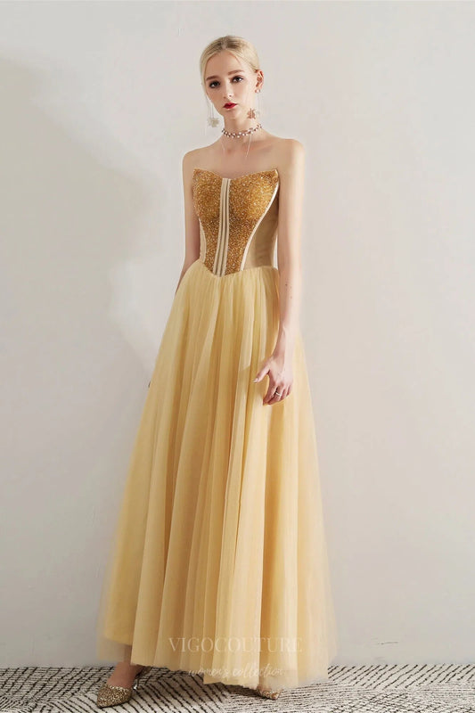 Prom Dress 2025 Champagne Strapless Prom Dress 20700-unique elegant Prom Dresses-Champagne-US2-vigocouture