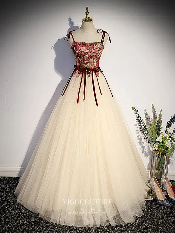 Prom Dress 2025 Champagne Tulle Prom Dresses Removable Sleeve Formal Dresses 21440-unique elegant Prom Dresses-Champagne-US2-vigocouture