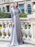 Convertible Beaded Long Sleeve Prom Dress 20787