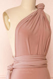 Prom Dress 2025 Convertible Bridesmaid Dress Stretchable Woven Dress Pleated Prom Dress Multiway Dress 20860-Blush-unique elegant Prom Dresses-Blush-US2-vigocouture