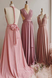 Prom Dress 2025 Convertible Bridesmaid Dress Stretchable Woven Dress Pleated Prom Dress Multiway Dress 20860-Blush-unique elegant Prom Dresses-Custom Colors-US2-vigocouture