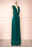 Prom Dress 2025 Convertible Bridesmaid Dress Stretchable Woven Dress Pleated Prom Dress Multiway Dress 20860-Green-unique elegant Prom Dresses-Green-US2-vigocouture