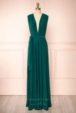 Prom Dress 2025 Convertible Bridesmaid Dress Stretchable Woven Dress Pleated Prom Dress Multiway Dress 20860-Green-unique elegant Prom Dresses-Green-US2-vigocouture