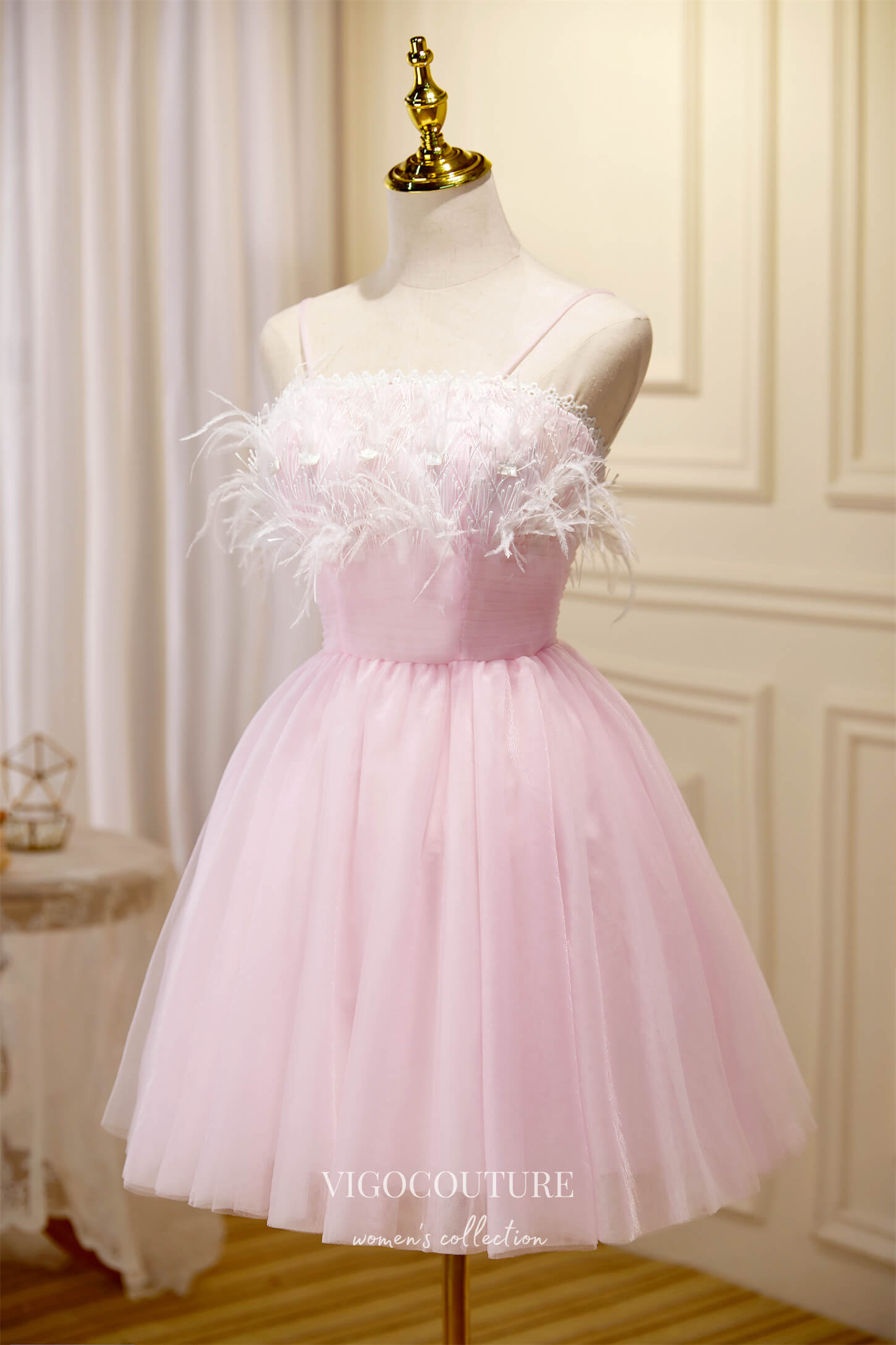 pink feather hoco dress Glamorous Pink Off-The-Shoulder Feather Mini Homecoming Dress HC0176