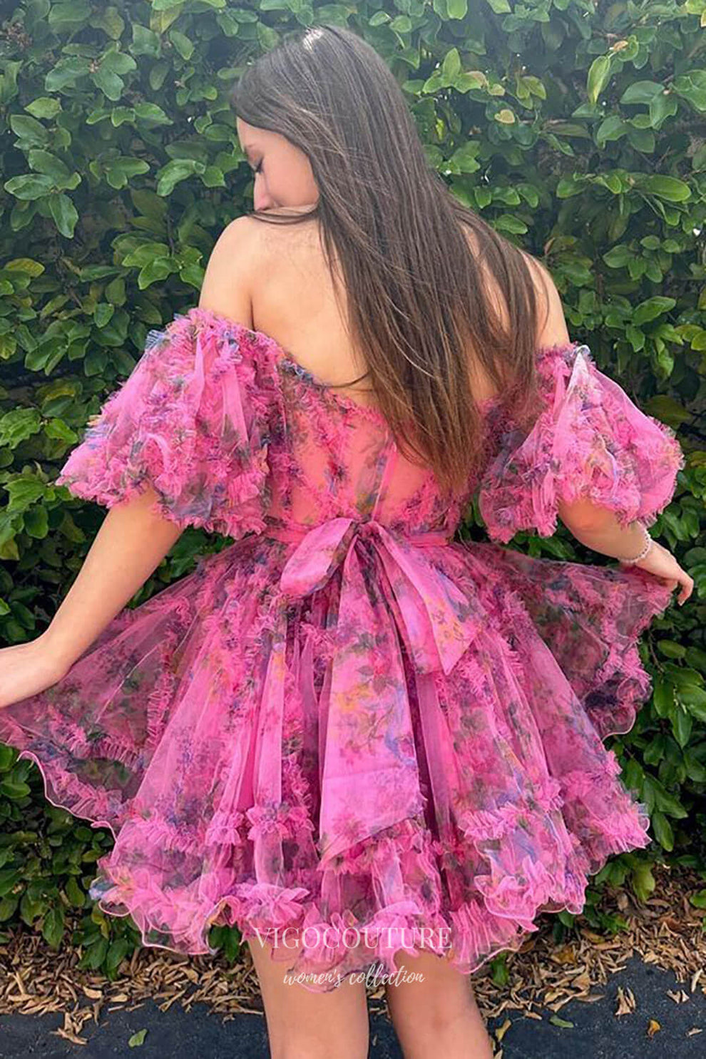 Classy Sweetheart Neck Bow Puffy Birthday Dress Short 7th Grade Homecoming Dress main image 1