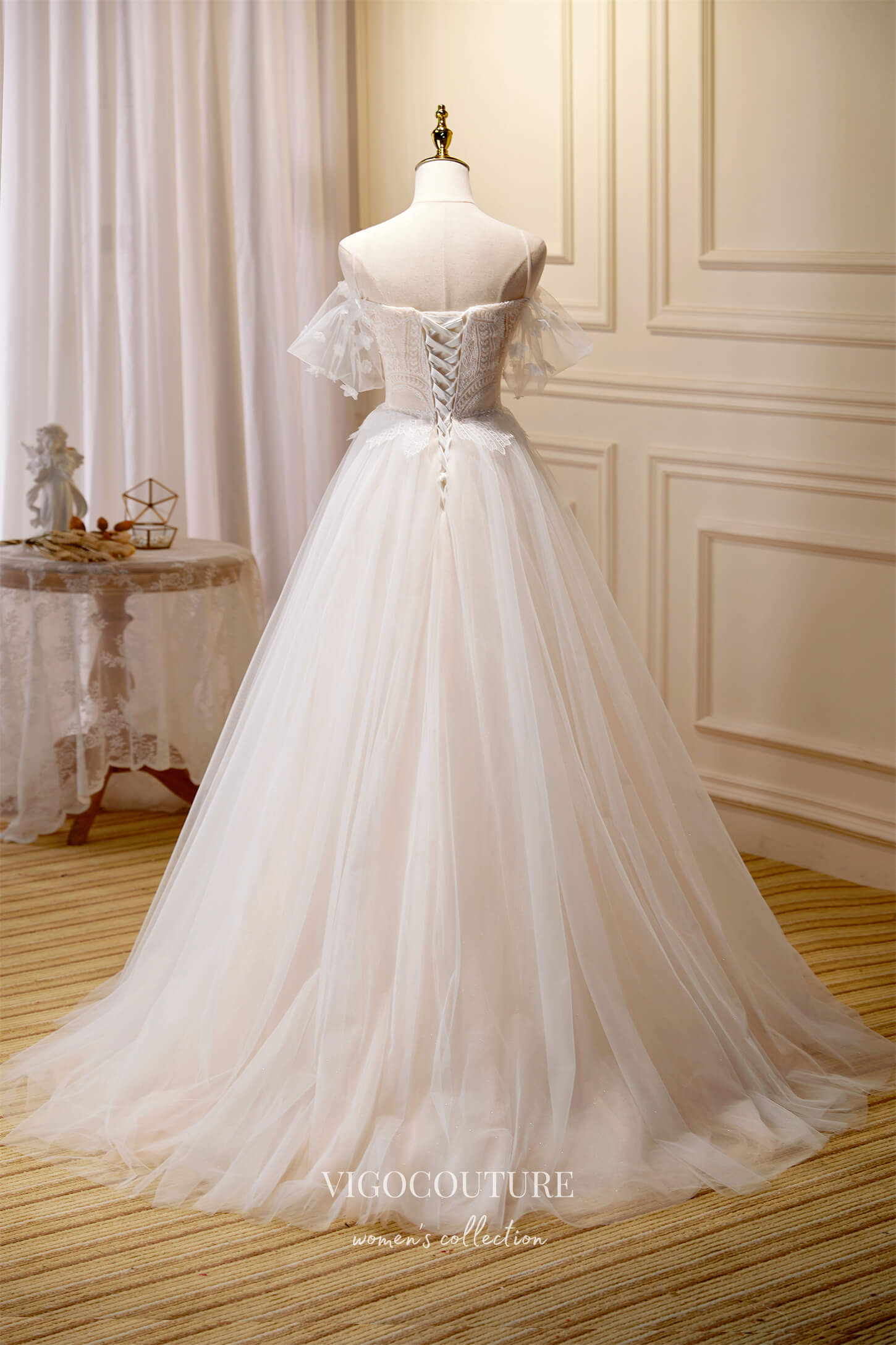 Cute Spaghetti Strap Formal Dresses Lace Applique Prom Dresses 21607 Ivory / US10 Cute Spaghetti Strap Formal Dresses Lace Applique Prom Dresses 21607 Ivory / US10