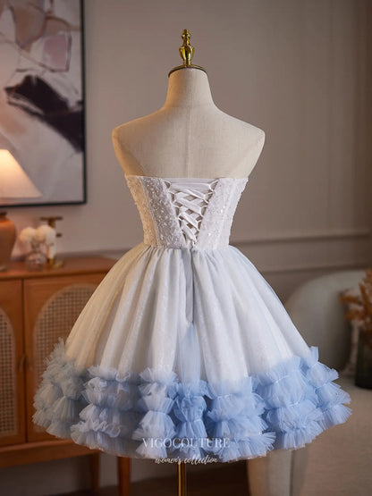 Prom Dresses 2025 to impress Dreamy Lace Corset Homecoming Dress with Ruffle Hem Tulle Skirt & Lace-Up Back - HC509-vigocouture-vigocouture