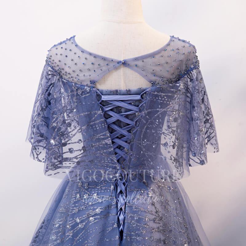 Dusty Blue Short Sleeve Sweet 16 Dresses Lace Applique Ball Gown 20477 Dusty Blue / US6 Dusty Blue Short Sleeve Sweet 16 Dresses Lace Applique Ball Gown 20477 Dusty Blue / US6