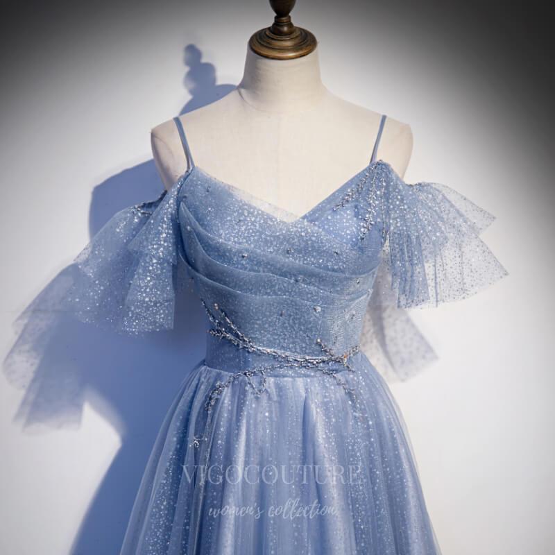 Dusty Blue Sparkly Tulle Prom Dress 2022 Off The Shoulder Formal Dress 20495 Dusty Blue / US14 Dusty Blue Sparkly Tulle Prom Dress 2022 Off The Shoulder Formal Dress 20495 Dusty Blue / US14