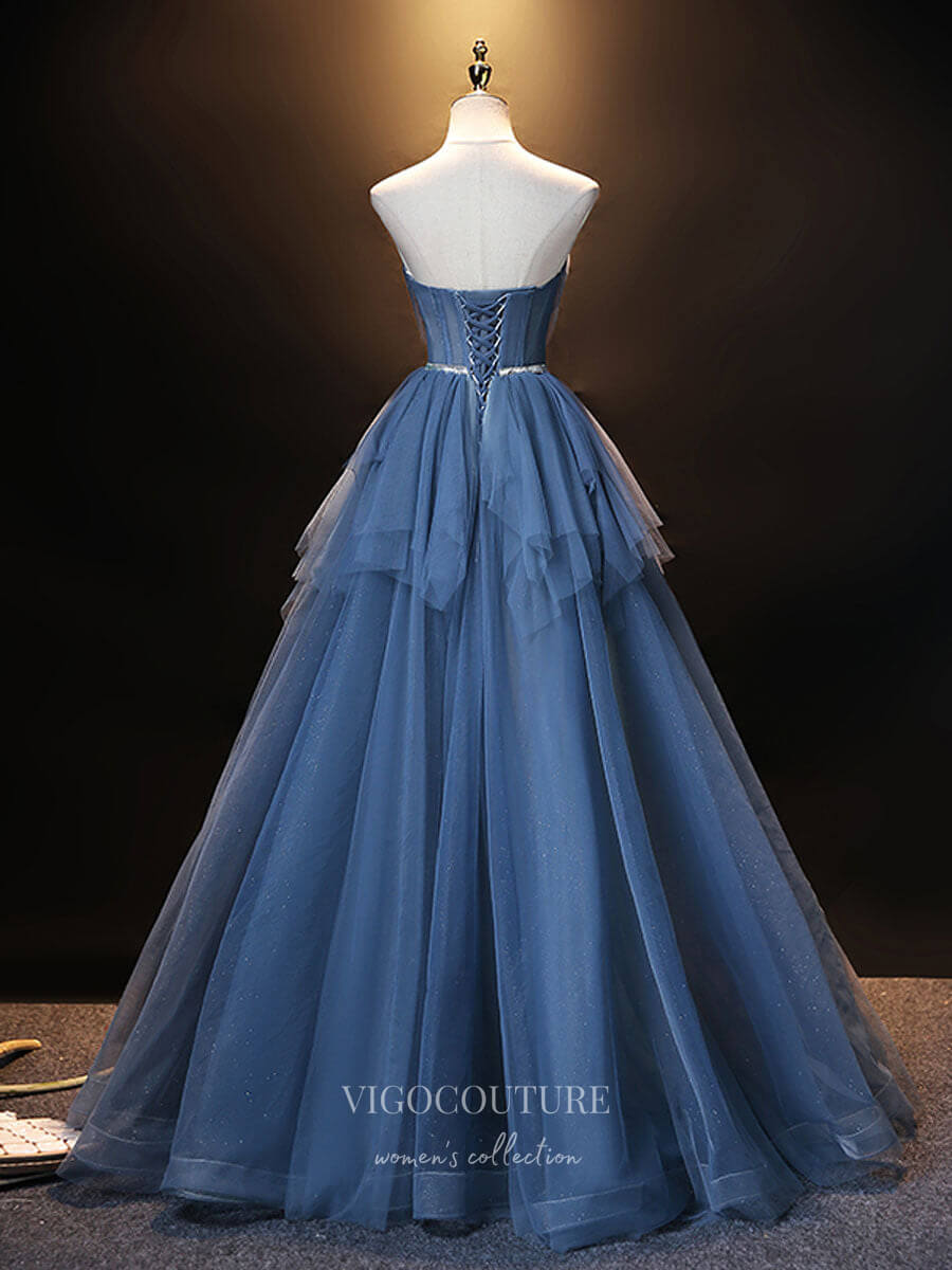 Prom Dress 2025 Dusty Blue Tulle Prom Dresses Sweetheart Neck Evening Dress 21830-unique elegant Prom Dresses-Dusty Blue-US2-vigocouture