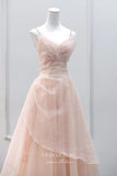 Prom Dress 2025 Elegant Blush Prom Dress with Sweetheart Neck and Beaded Spaghetti Strap 22310-unique elegant Prom Dresses-Blush-Custom Size-vigocouture