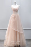 Prom Dress 2025 Elegant Blush Prom Dress with Sweetheart Neck and Beaded Spaghetti Strap 22310-unique elegant Prom Dresses-Blush-Custom Size-vigocouture