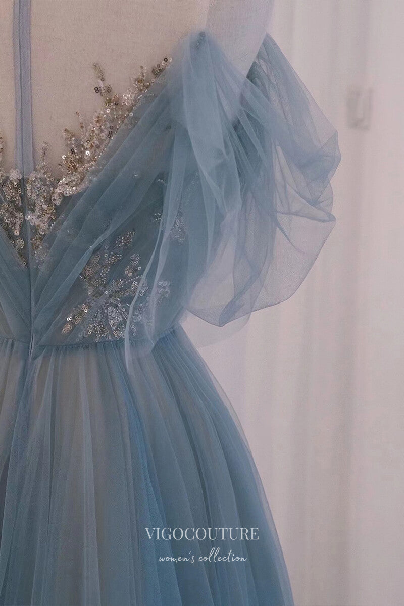 Elegant Dusty Blue Off the Shoulder Prom Dress with Sequin Lace Applique 22282 Custom Colors / US0 Elegant Dusty Blue Off the Shoulder Prom Dress with Sequin Lace Applique 22282 Custom Colors / US0