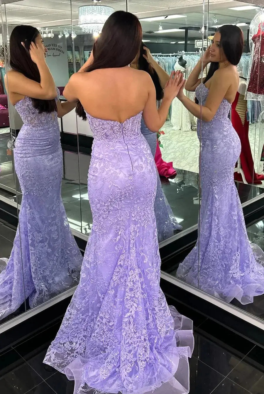 Prom Dresses 2025 to impress Elegant Lace Mermaid Prom Dresses 2025 with Sweetheart Neck & Sheer Boned Bodice – 25118-vigocouture-vigocouture