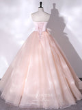 Prom Dress 2025 Elegant Pink Strapless Prom Ball Gown 22309-unique elegant Prom Dresses-Pink-Custom Size-vigocouture