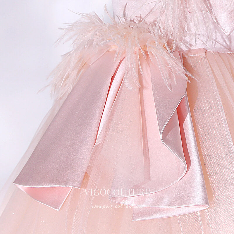 Prom Dress 2025 Elegant Pink Strapless Prom Ball Gown 22309-unique elegant Prom Dresses-Pink-Custom Size-vigocouture