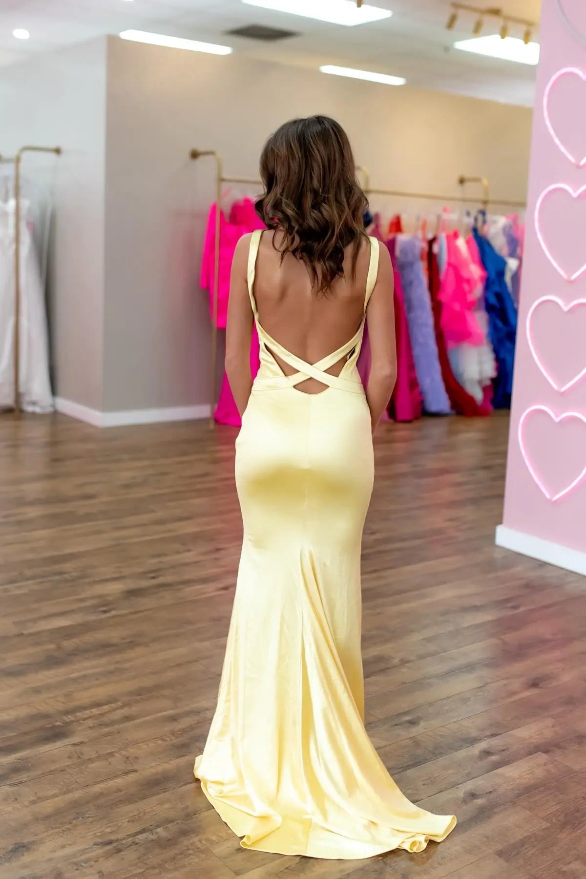 Prom Dresses 2025 to impress Elegant Satin Mermaid V Neck Prom Dress with Open Back Cross Straps & Sweep Train – 26091-vigocouture-vigocouture