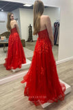 Prom Dress 2025 Elegant Strapless Lace Applique Prom Dress 21568-unique elegant Prom Dresses-Orange-US2-vigocouture