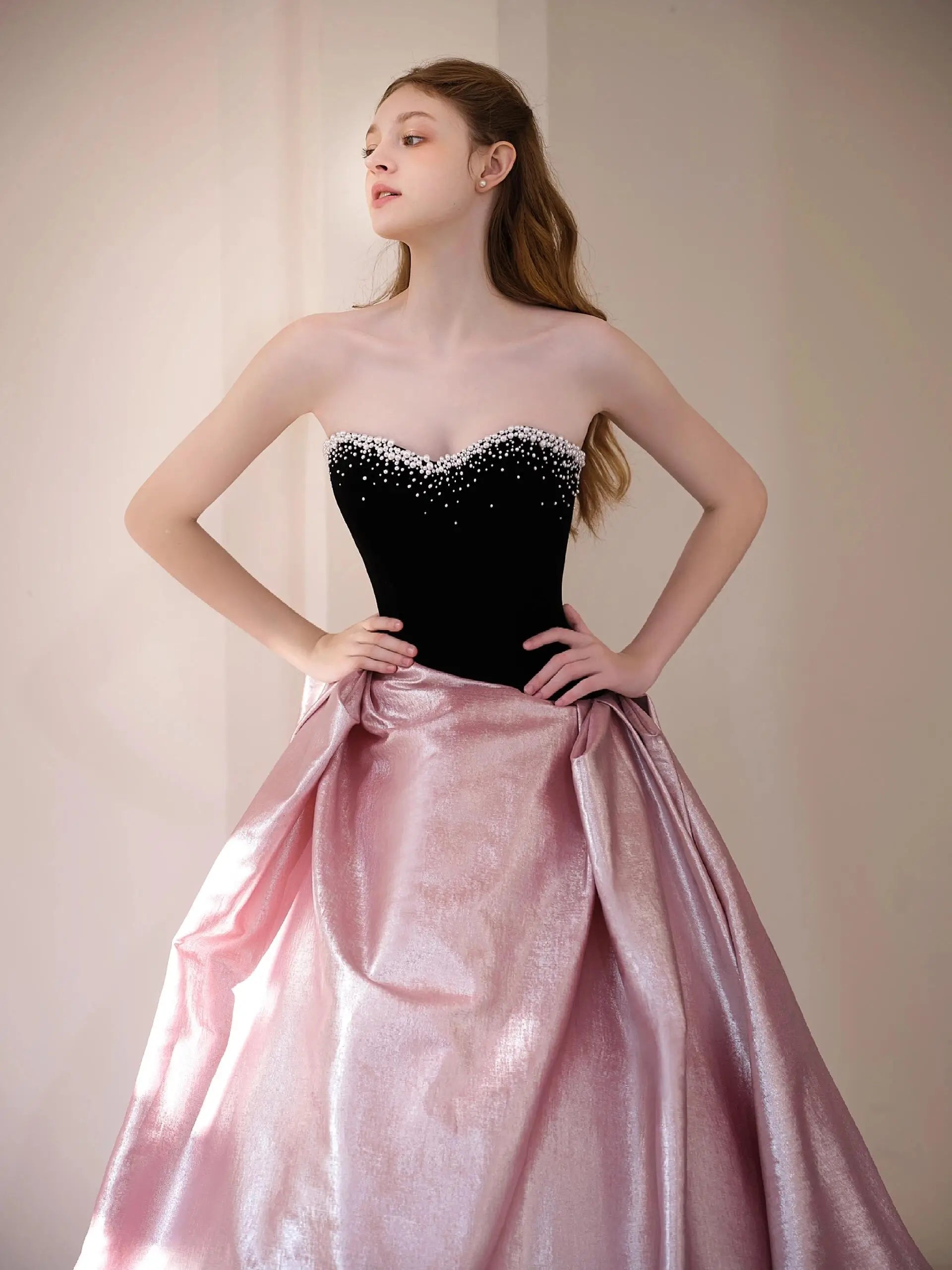 sweet pink black evening dress Ava Presley 47054 Prom Fitted Sequin Long Formal Dress The Dress Outlet