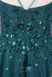 Prom Dress 2025 Emerald Green Beaded Prom Dresses Lace Applique Evening Dress 22131-unique elegant Prom Dresses-Emerald-US2-vigocouture