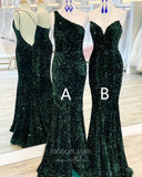 Prom Dress 2025 Emerald Green Sequin Prom Dresses Mermaid Evening Dress 21693-unique elegant Prom Dresses-Green-US2-A-vigocouture