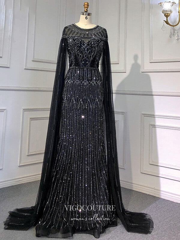Extra Long Sleeve Formal Dresses Beaded Evening Dresses 21518 vigocouture Extra Long Sleeve Formal Dresses Beaded Evening Dresses 21518 vigocouture