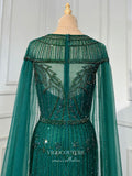 Prom Dress 2025 Extra Long Sleeve Formal Dresses Beaded Evening Dresses 21518-unique elegant Prom Dresses-Green-US2-vigocouture