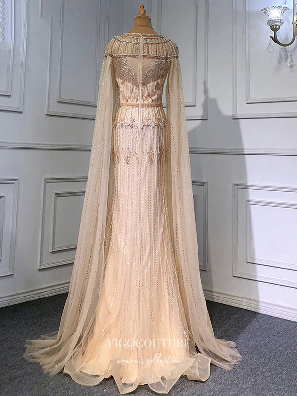 Extra Long Sleeve Formal Dresses Beaded Evening Dresses 21518 Blue / US2 Extra Long Sleeve Formal Dresses Beaded Evening Dresses 21518 Blue / US2