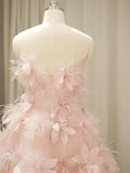 Prom Dresses 2025 to impress Featherly - Pink Floral Short Prom Dress-vigocouture-vigocouture