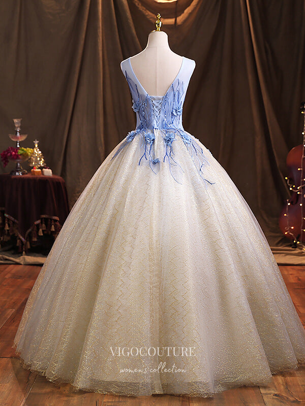 Prom Dress 2025 Floral Quinceanera Dresses Sparkly Tulle Sweet 15 Dresses 21381-unique elegant Prom Dresses-As Pictured-Custom Size-vigocouture