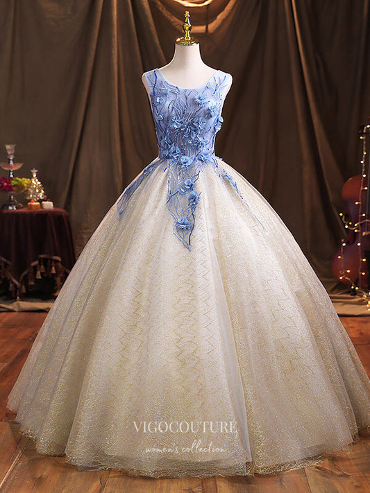 Prom Dress 2025 Floral Quinceanera Dresses Sparkly Tulle Sweet 15 Dresses 21381-unique elegant Prom Dresses-As Pictured-Custom Size-vigocouture