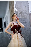 Prom Dress 2025 Floral Spaghetti Strap Prom Dress 20210-unique elegant Prom Dresses-Champagne-US2-vigocouture