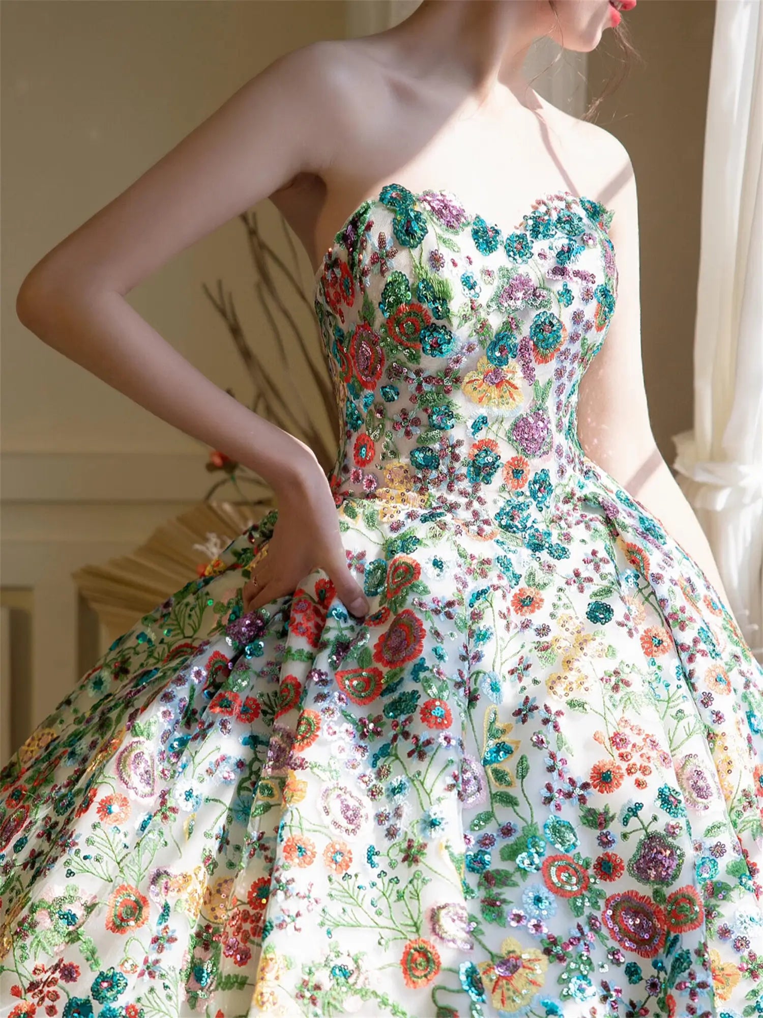 Florisse - Green Floral Lace Princess Dress Custom Colors / 20W Florisse - Green Floral Lace Princess Dress Custom Colors / 20W