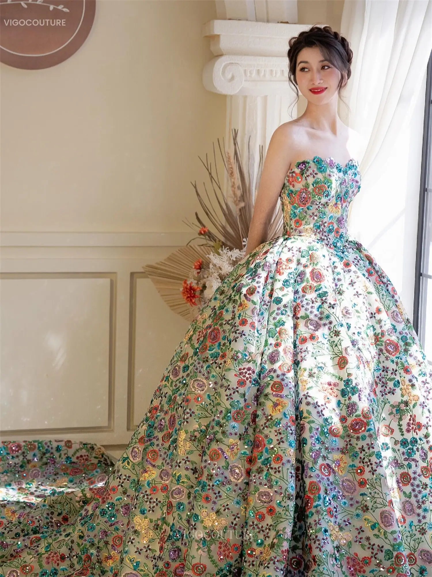 Florisse - Green Floral Lace Princess Dress Custom Colors / 20W Florisse - Green Floral Lace Princess Dress Custom Colors / 20W